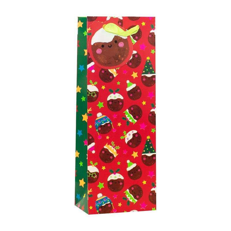 CHRISTMAS PUDS BOTTLE BAG - 6PK - UVX-21-B