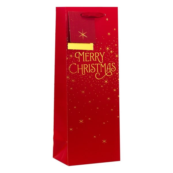 MERRY CHRISTMAS BOTTLE BAG - 6PK - XBV-277-B
