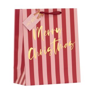 PINK STRIPE MEDIUM BAG - 6PK - XBV-302-M