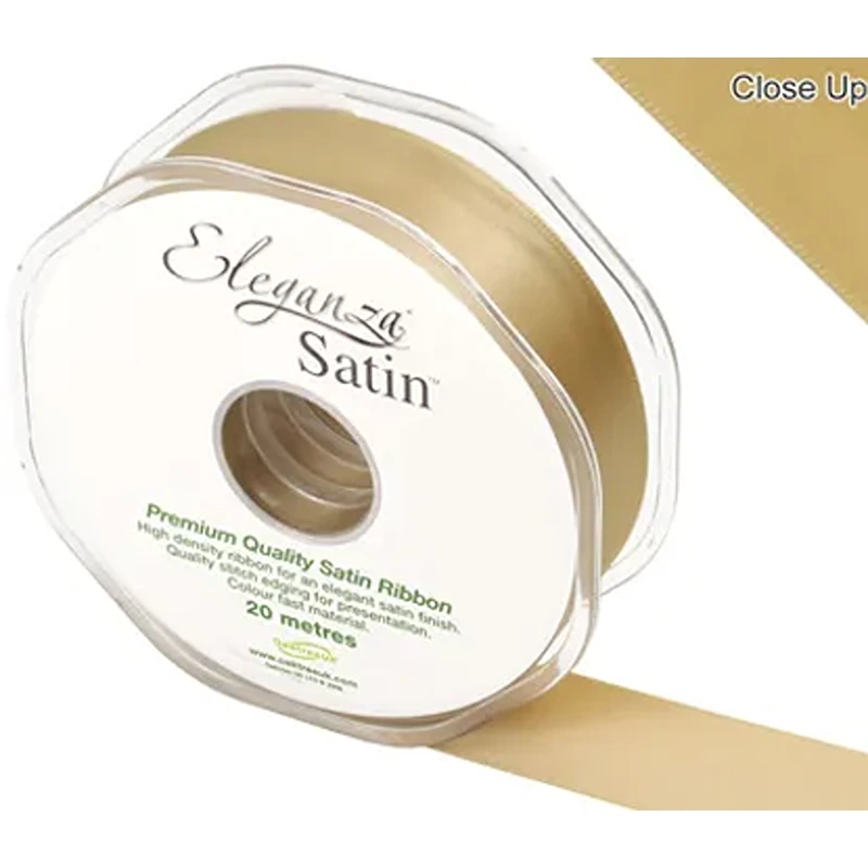 Eleganza Double Faced Satin 25mm x 20m Gold No.35 - 454369
