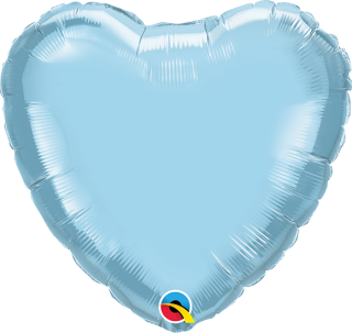 9″ Pearl Light Blue Heart (Air Filled Only) Needs Heat Sealer
