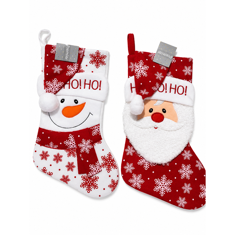 Ho! Ho! Ho! Snowman/Santa Stocking - WL61-22*