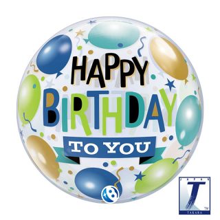 Happy Birthday To You Stretchy Bubble Balloons - 22" - 00026