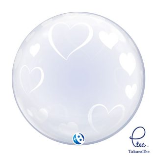 Hearts Stretchy Deco Bubble Balloons - 22" - 00189