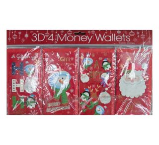 Tulip - 4PK 3D CUTE CHRISTMAS MONEY WALLETS  - XTU3DMW-30