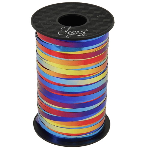 Eleganza Poly Curling Ribbon Metallic 5mm x250yds Rainbow