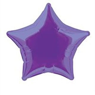Deep Purple Solid Star Foil Balloon 20" Bulk - 52896