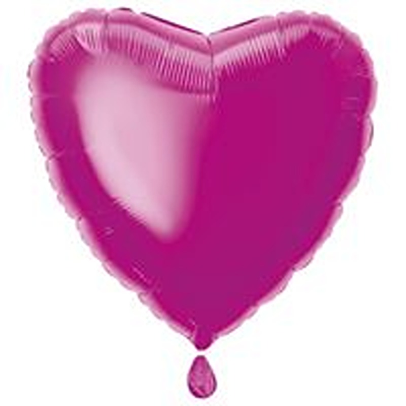 Hot Pink Solid Heart Foil Balloon 18" Bulk - 52946