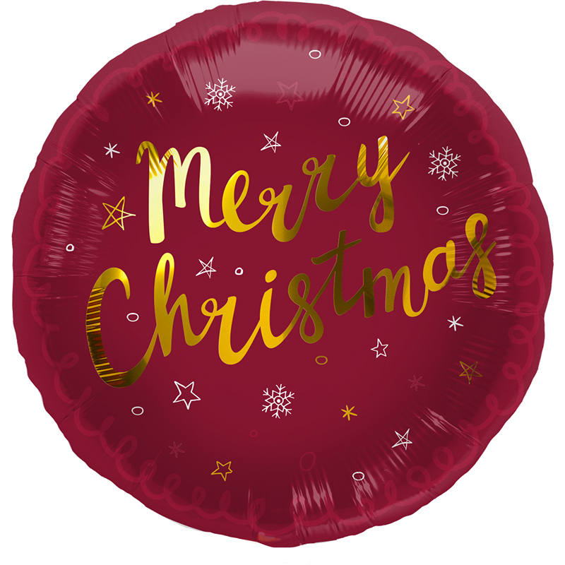 Folat - Foil Balloon Merry Christmas Red - 18" - 66097