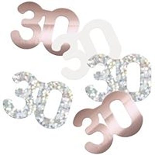 Unique Glitz Rose Gold 30 Confetti 5oz - 81973
