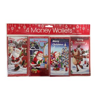 Tulip - X'MAS MONEY WALLETS PACK OF 4 - XMW4-11