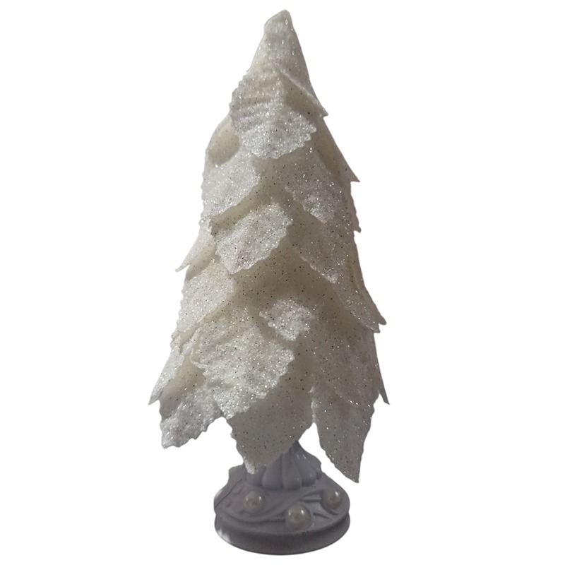 15 cm White Glitter Petal Tree *