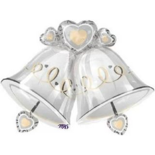 Xl Wedding Silver Bells Foil Balloon 35" - 11051