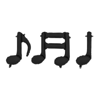 Foil balloons for garlands Musical notes, 23-55x50 cm, black - FB451