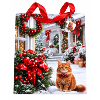 Tulip - Festive Kitten Christmas Large Gift Bag - 6pk - XTUB-408L