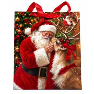 Tulip - Santa & Reindeer Large Gift Bag - 6pk - XTUV-11L