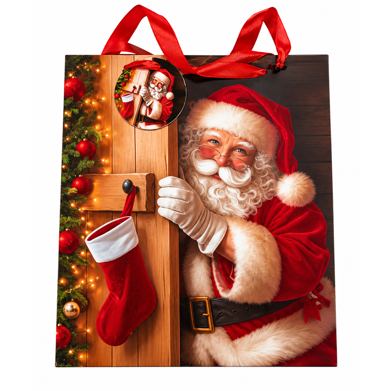 Tulip - Traditional Santa Christmas Large Gift Bag - 6pk - XTUV-12L